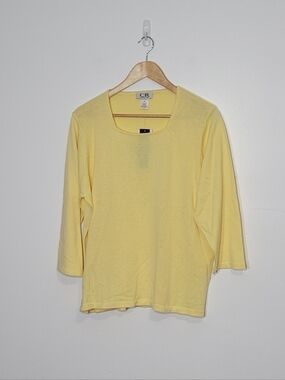 Carroll Reed NEW Yellow Lightweight Cotton Blend Casual Sweater Plus Size 2X NWT